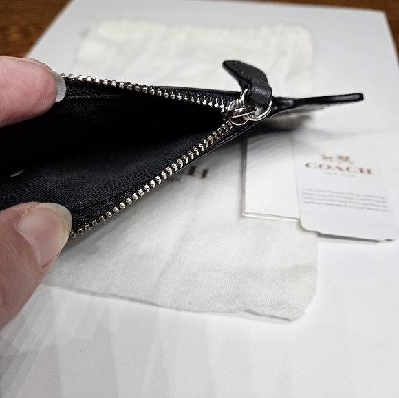 Coach Fox Leather & Suede Coin Case NWT - Picture 4 of 6